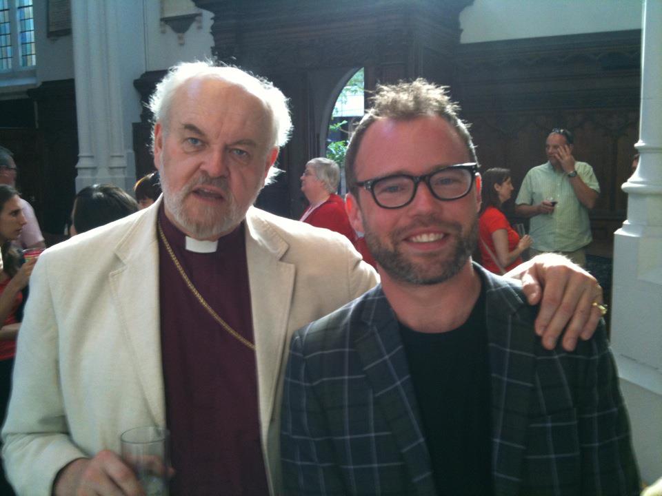 Bishop Chartres and some fluffy-haired guy